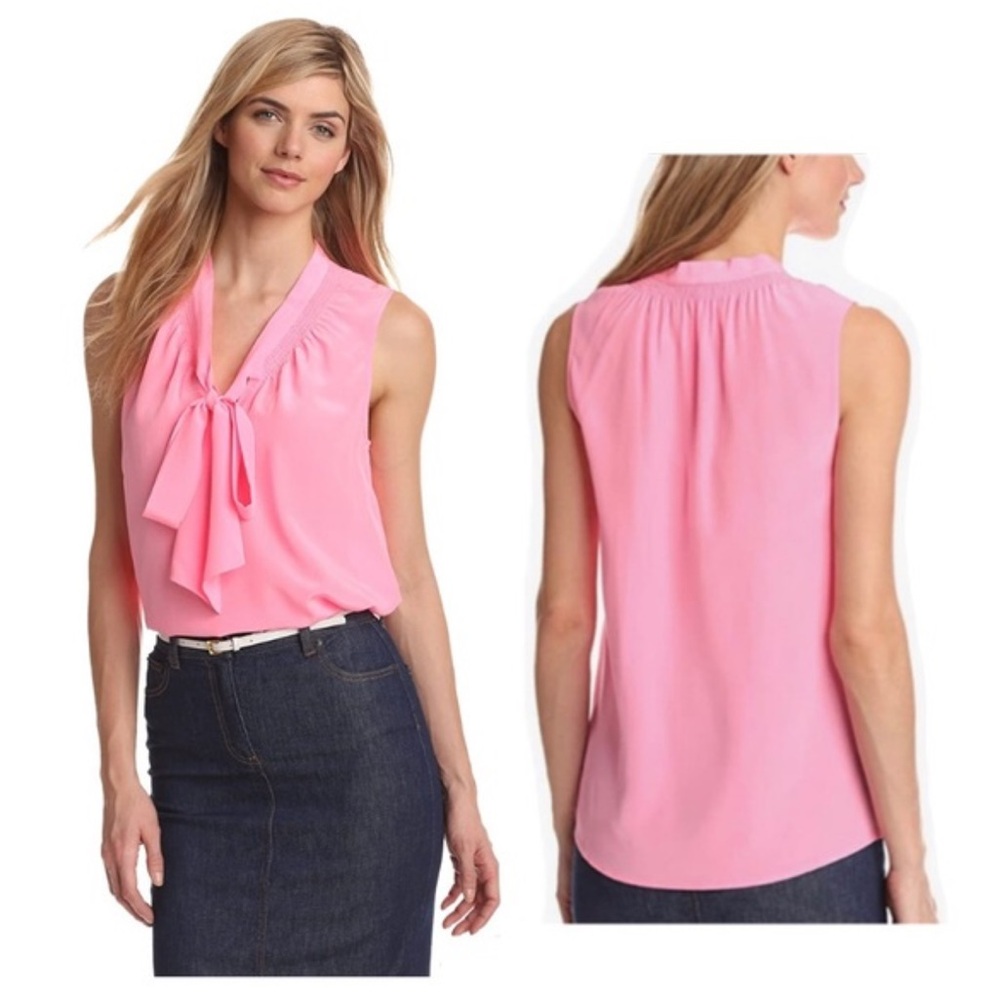 Lilly Pulitzer Dahlia 100% Silk Pink Striped Sleeveless Top Cami Bundle XS